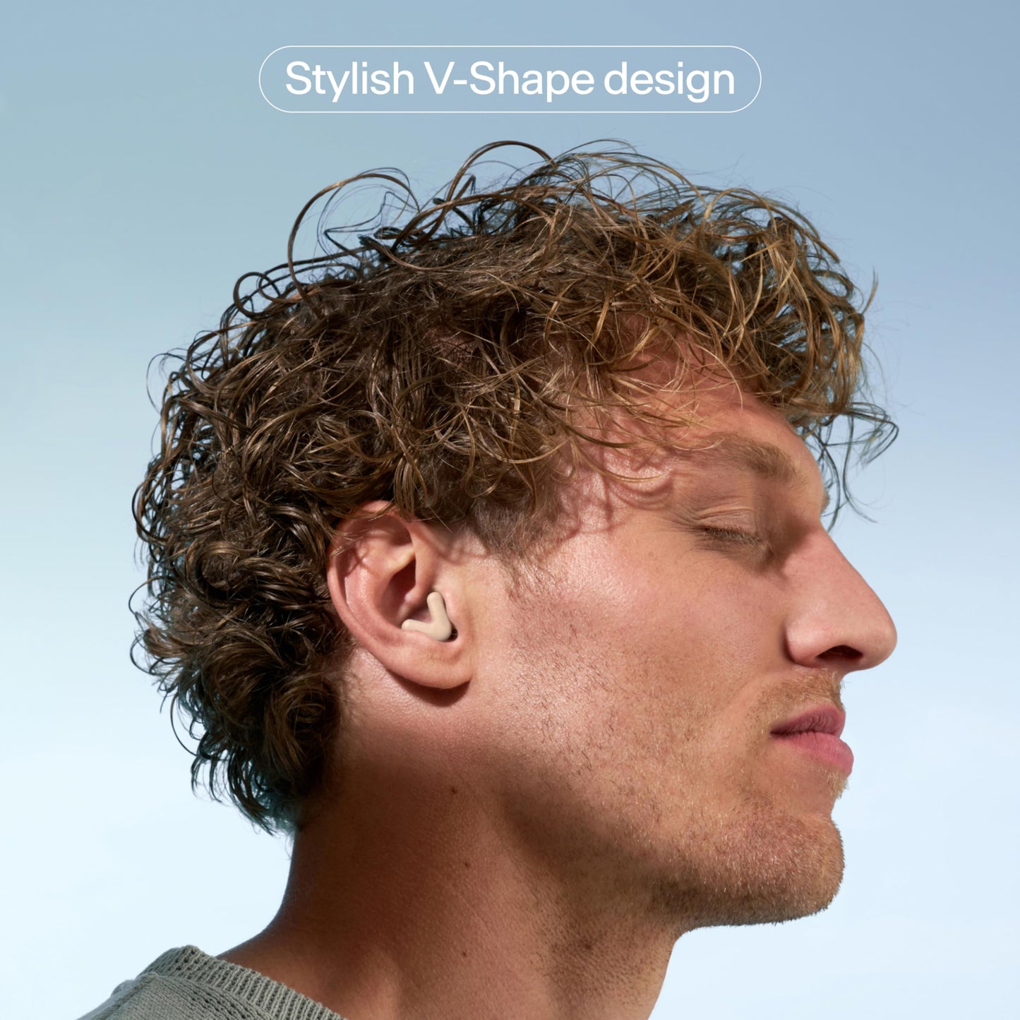 Alpine Silence Earplugs for Sleep, Focus & Travel - V-Shape Snug Fit & Soft Oval Tips – 4 Sizes XS/S/M/L - Comfortable, Reusable Hearing Protection - SNR 22dB & NRR 16 Noise Reduction – Beige