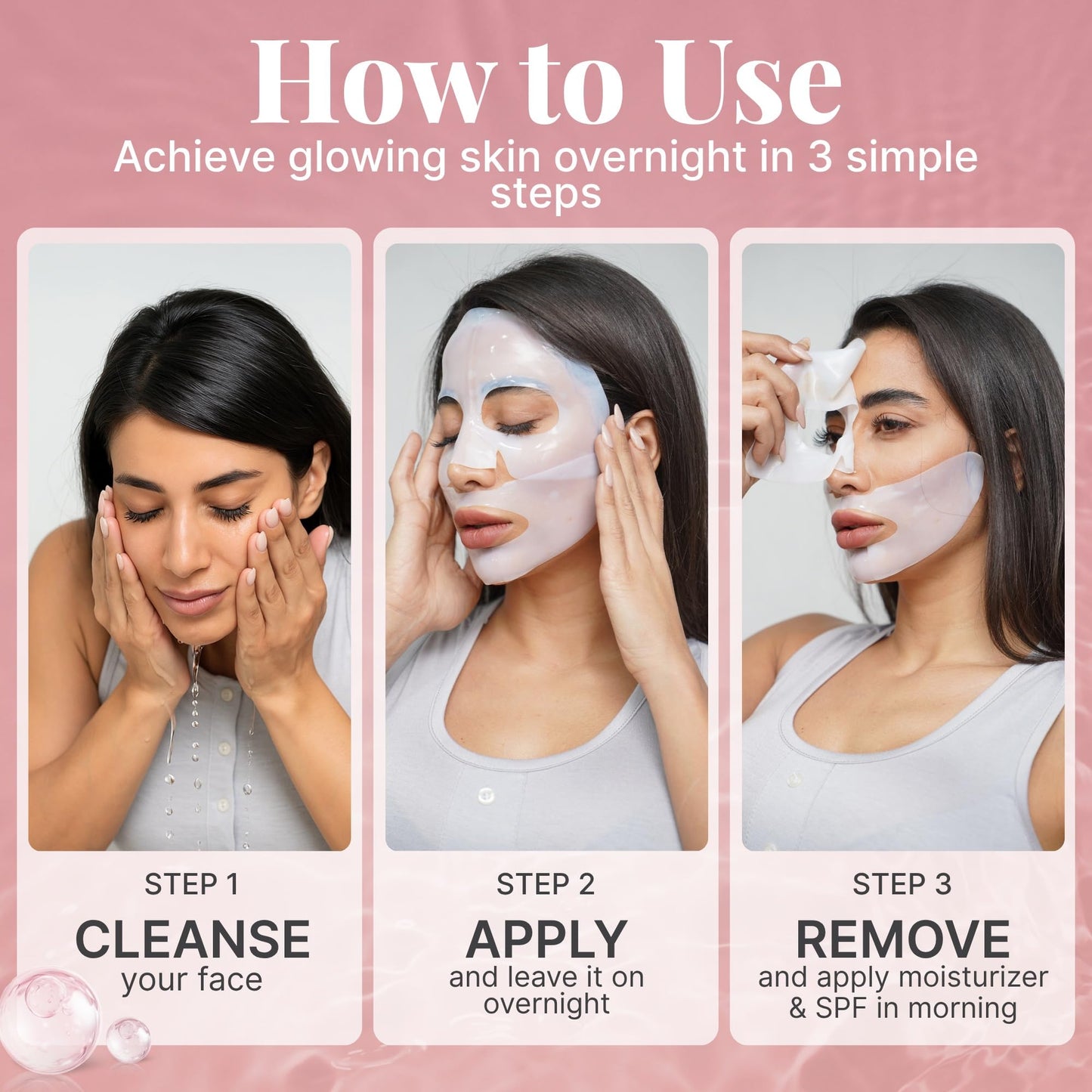 Bio Collagen Face Mask Overnight, 6 Pack – Hydrogel Korean Face Masks, Hydrating Collagen Mask for All Skin Types, Anti-Aging Face Masks Skincare, Deep Moisturizing, Improves Elasticity & Radiance