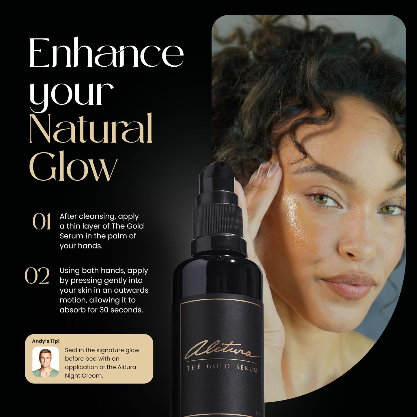 Alitura Anti-Aging Peptide & Collagen Gold Serum for Face – with Vitamin A, CoQ10 & Astaxanthin – Korean-Inspired Hydrating Serum for Wrinkles, Radiance & Firmness – 100ml