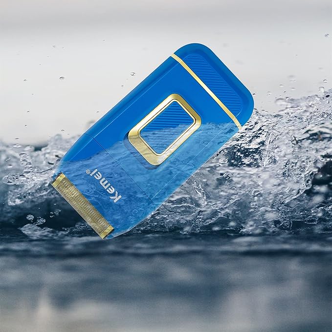 KEMEI Foil Shaver Double Electric Shaver for Men Electric Razors Head Shaver for Bald Men Barber Supplies Hair & Beard Trimmer Cordless Rechargeable, Blue