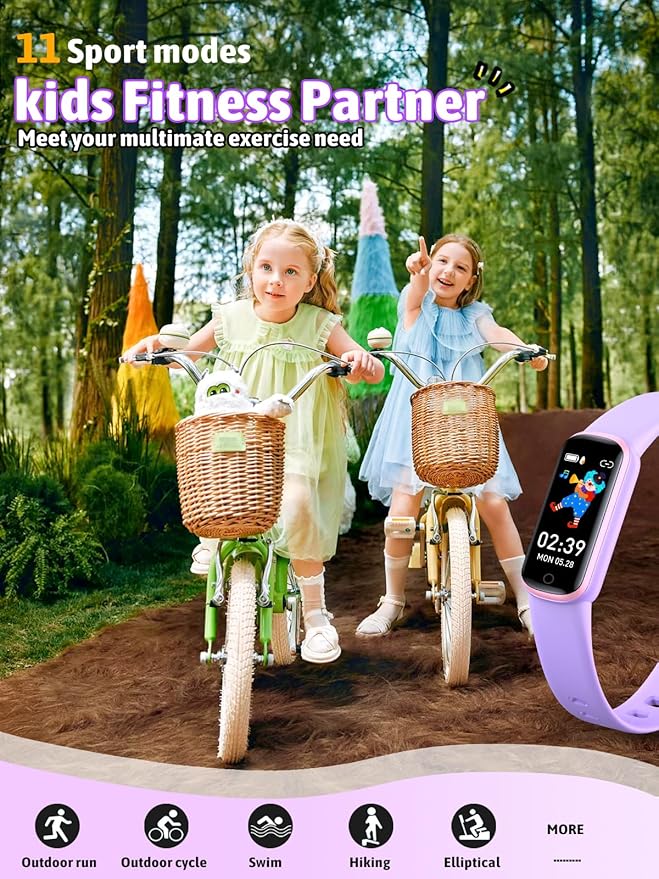 Kids Fitness Tracker,Fitness Watch Waterproof Activity Tracker with HeartRate and Sleep Monitor,Stopwatch,11 Sport Modes,Great Gifts for Girls Boys Kids Age 6-13 Years Olds