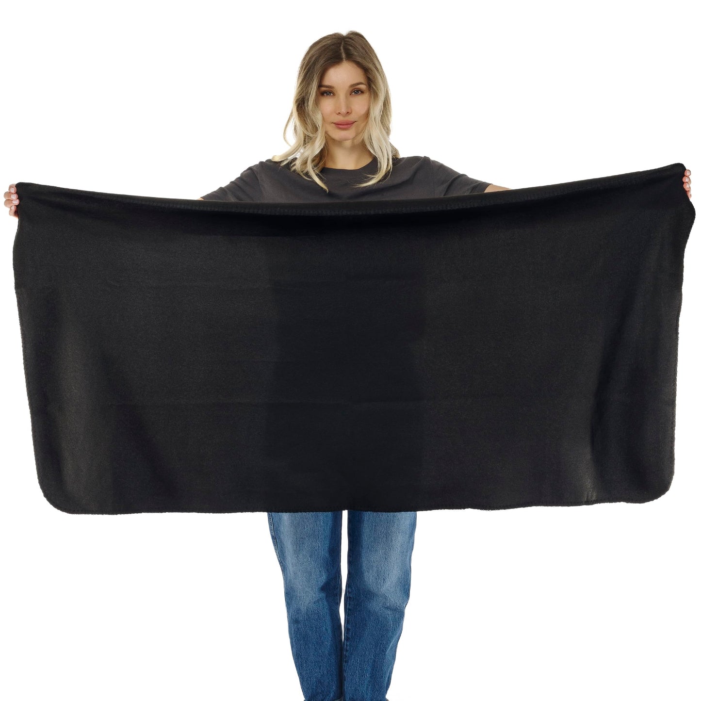 Lewis N. Clark Ultimate Comfort Set + Portable Travel Kit for Airplane, Includes Inflatable Pillow + Zippered Carrying Case, Cozy Fleece Blanket, Eye Mask for Sleeping & Foam Ear Plugs, Black