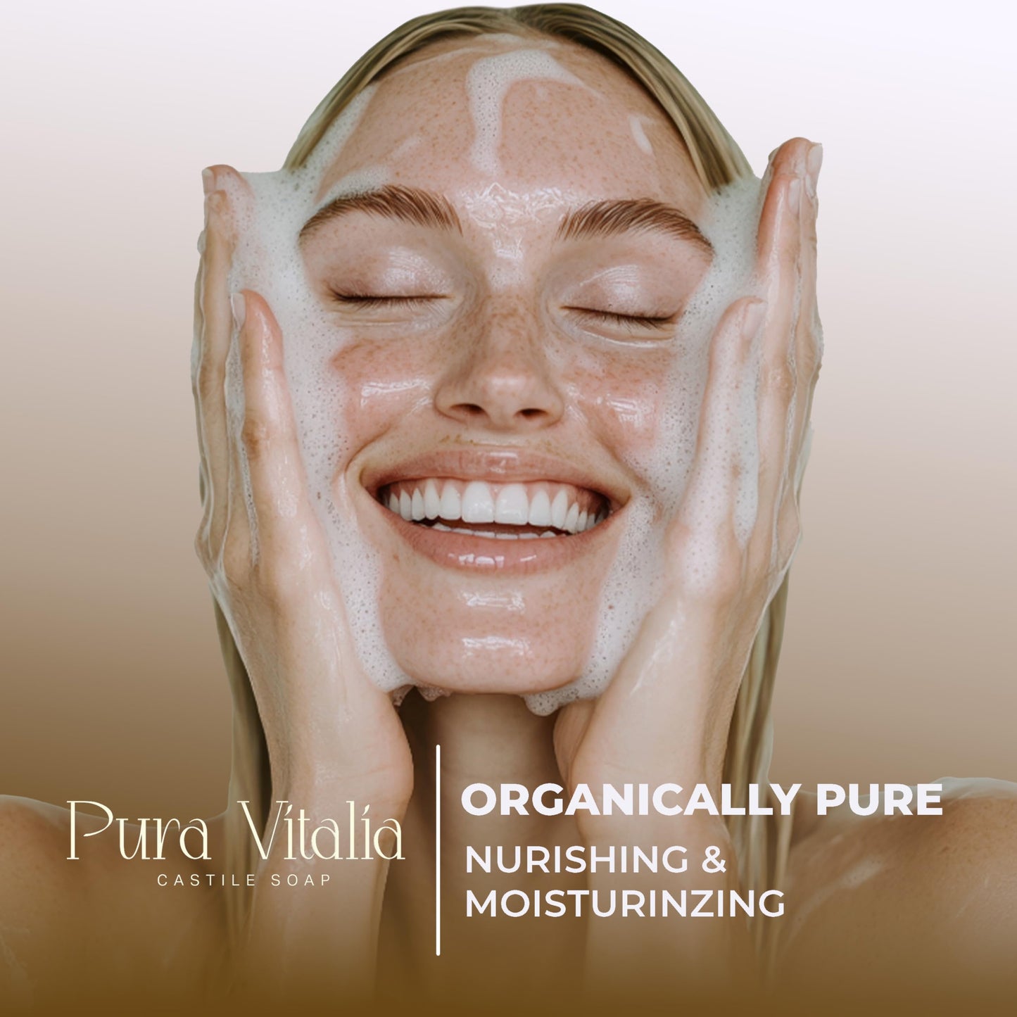 Pura Vitalia Lavender Organic Castile Soap | Body Wash & Cleanser for Face & Hands | Biodegradable, Eco-Friendly, Palm Oil Free, Vegan & Gentle | Made with 6 Natural Ingredients - 32 oz