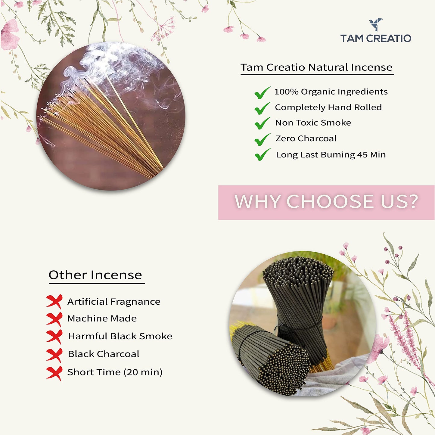 Dew Fresh Premium Hand-Rolled Aromatherapy Incense Sticks - Organic Fragrance for Relaxation and Meditation Pack of 5 (Relaxing)