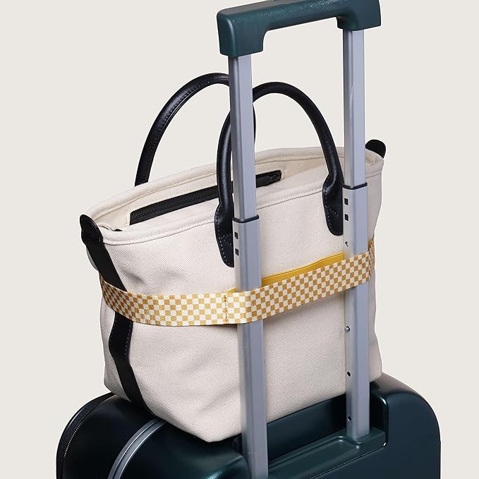 Cincha Mini Travel Belt for Luggage - Stylish & Adjustable Add a Bag Luggage Strap for Carry On Bag - Airport Travel Accessories for Women & Men - As Seen on Shark Tank (Cream and Marigold)