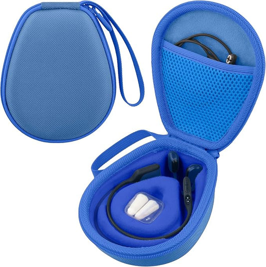 co2CREA Hard Case for SHOKZ New OpenRun Pro 2/1/Mini, OpenRun Standard/Mini, OpenMove, OpenSwim Pro, OpenSwim, Compatible with All SHOKZ Open-Ear Bone Conduction Sport Headphones, Blue Case