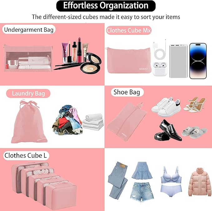 9 set Packing Cubes for Travel,Effortless Organization Cube for Quick Packing& Unpacking, Travel Must Have Suitcase Organizer Essentials for any Journey,Business trip,Cruise,Camping,hiking,Vacation.
