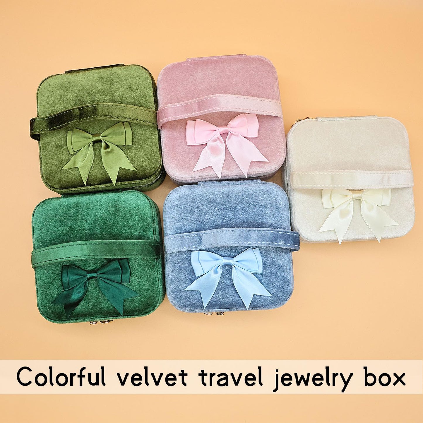 Cuifdem Travel Jewelry Case, Small Jewelry Box With Mirror, Velvet Travel Jewelry Organizer for Women, Jewelry Boxes for Women Storage Necklace Ring Earrings (Dark Green)