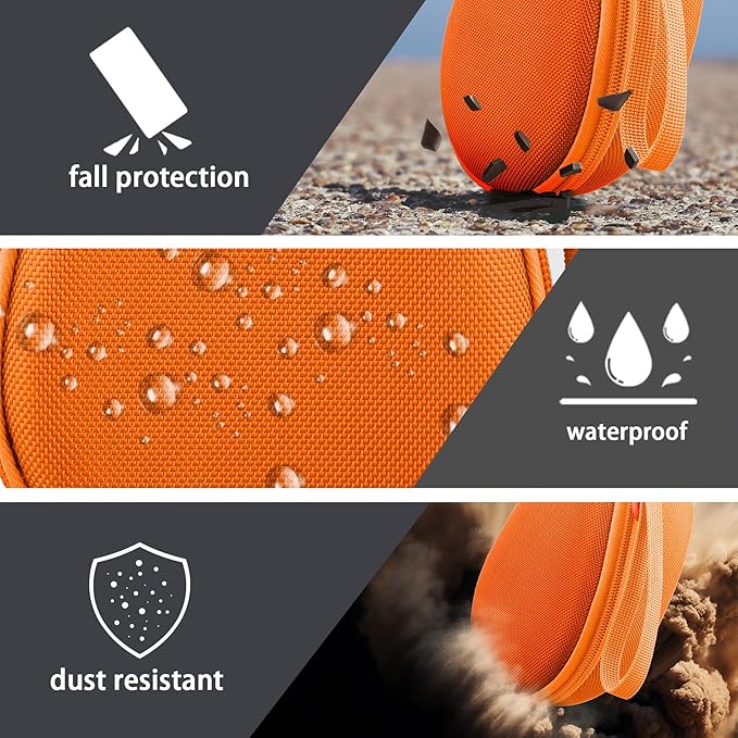 co2CREA Hard Case for SHOKZ New OpenRun Pro 2/1/Mini, OpenRun Standard/Mini, OpenMove, OpenSwim Pro, OpenSwim, Compatible with All SHOKZ Open-Ear Bone Conduction Sport Headphones, Orange Case