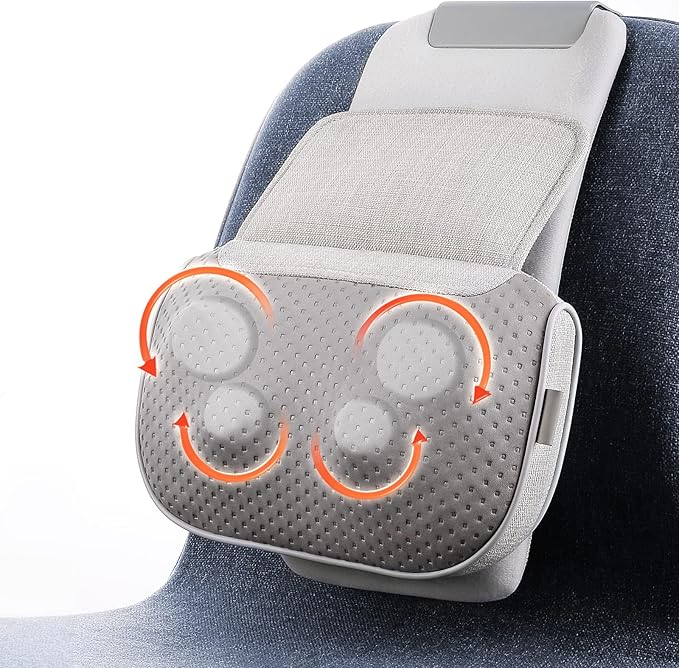 Careboda Neck and Back Massager, Shiatsu Shoulder Massage Pillow with Soothing Heat, 3D Kneading Deep Tissue Massages for Muscle Pain Relief, Perfect Gifts for Friends, Family, Lover