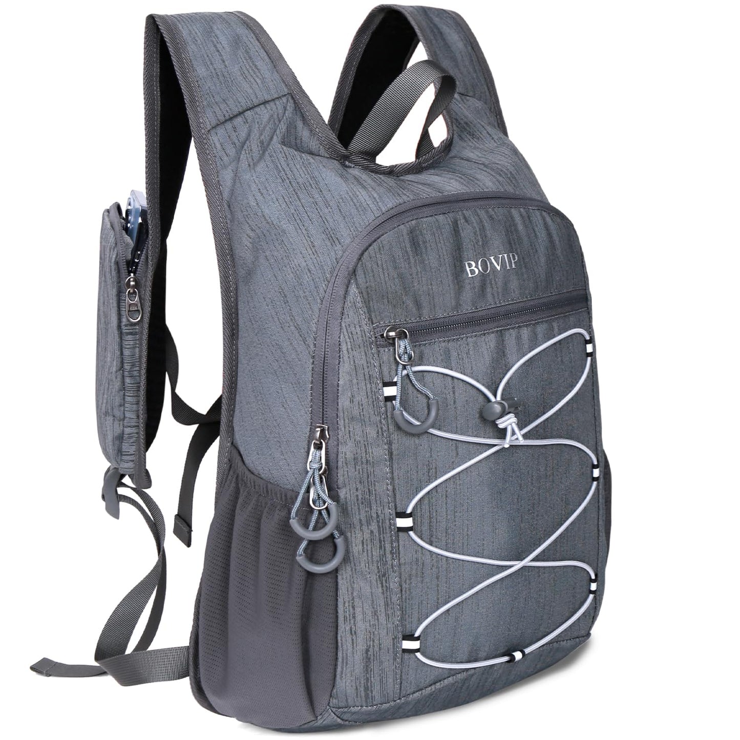 BOVIP 20L Hiking Backpack Lightweight Packable Hiking Daypack Small Travel Outdoor Foldable Shoulder Bag Gray