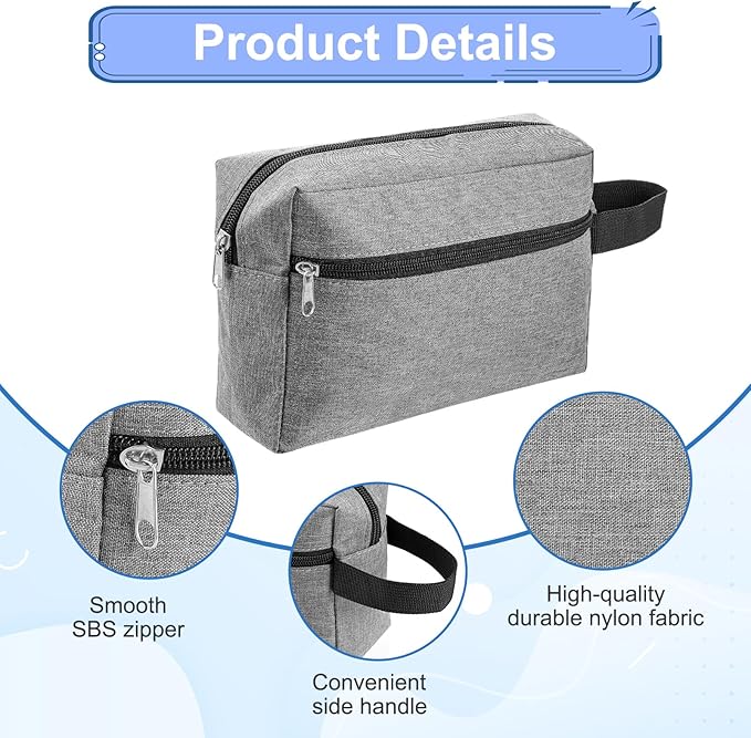 6 PCS Travel Toiletry Bag for Women and Men, Travel Pouch, Large Shaving Bag, Portable Grooming Bag, Foldable Storage Bags with Handle for Cosmetics Toiletries Tools, 6 Colors