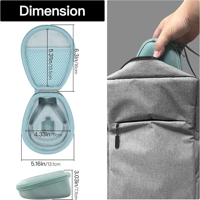 co2CREA Hard Case for SHOKZ New OpenRun Pro 2/1/Mini, OpenRun Standard/Mini, OpenMove, OpenSwim Pro, OpenSwim, Compatible with All SHOKZ Open-Ear Bone Conduction Sport Headphones, Cyan Case