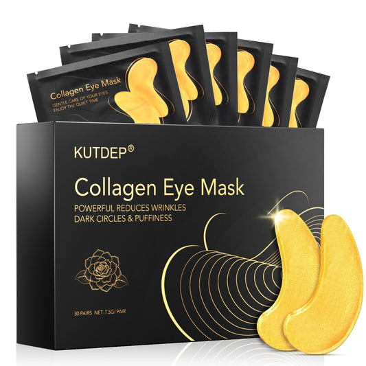 KUTDEP Under Eye Patches, 10 Pairs Gold Collagen Eye Gels Mask, Reduce Dark Circles, Wrinkles Puffy & Bags, Anti-aging Moisturizing Eye Mask