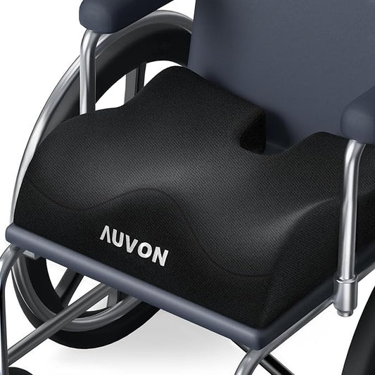 AUVON Anti-Slip Wheelchair Cushions with Front High Rear Low & Hump Design, Ergonomic Seat Cushion to Optimize Sitting Posture, Chair Cushions Relieve Sciatica, Back, Pressure Sore & Ulcer Pain
