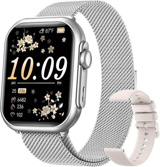 1.83" HD Smart Watch, 30 Days Battery Life, Sleep/Heart Rate/SpO2/Blood Pressure Monitor, Calls/Messages/Notifications, 5ATM 110+ Sports Modes Fitness Tracker Watch, for Women & Men/ Android & iPhone