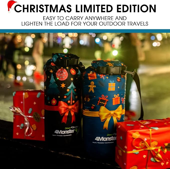 4Monster Down Camping Blanket - Outdoor Travel Quilt Puffy 650 Fill, Packable, Lightweight,Wind & Waterproof | Ideal for Stadium, Backpacking,Picnics, Beach and Hiking