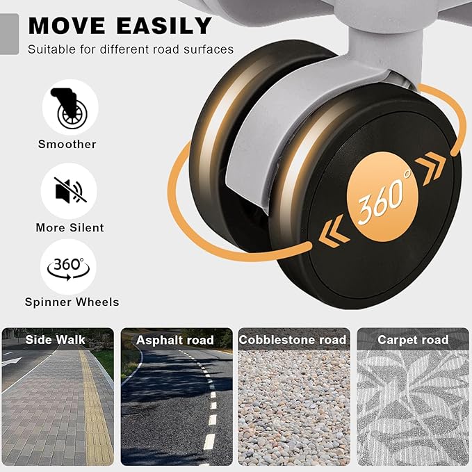 AnyZip Luggage Sets 2 Piece Aluminum Frame Carry On and Checked Suitcase PC ABS Hard Shell TSA Lock No Zipper(Silver, 20/28)