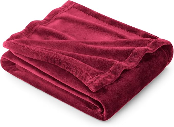 Bedsure GentleSoft Fleece Throw Blanket Red - 300GSM Christmas Blankets for Couch, Sofa, Bed, Soft Lightweight Plush Cozy Throws for Toddlers, 50x60 inches
