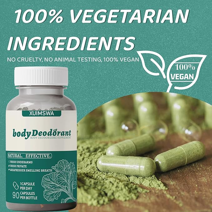 Body deodorizing supplement, body deodorizer capsules,deodorant supplements for women-90 Capsules (2PCS)