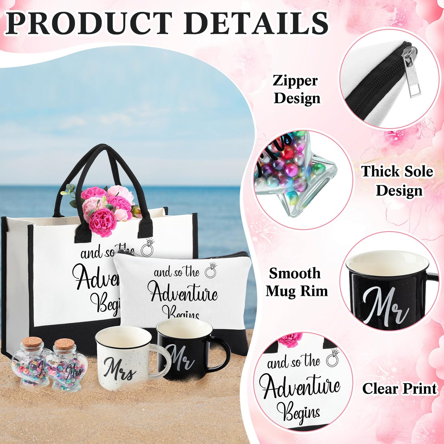 Singhoow 15 Pcs 2025 Wedding Gift Mr and Mrs Gifts for Couples Set, Mr and Mrs Aprons Wedding Honeymoon Bridal Shower Cooking Gifts Ideas for Bride Groom Engagement Anniversary Travel (Adventure)