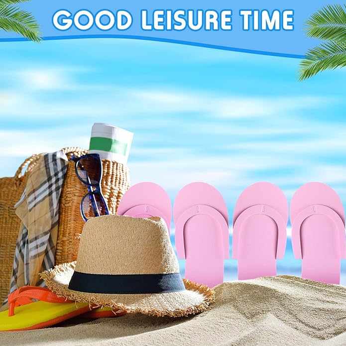 JenPen 60 Pairs Disposable Pedicure Slippers Foam Flip Flops Disposable Flip Flops Multi Color Foldable Pedicure Slippers for Guests Salon Spa Hotel Women