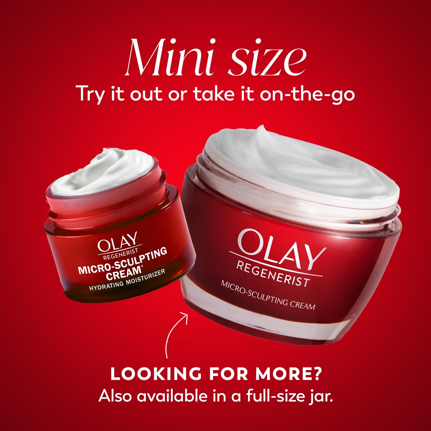 Olay Face Moisturizer, Regenerist Micro-Sculpting Cream for Women, Trial Size - Instant Hydration, Anti-Aging, Anti-Wrinkle, Firming Skin Care - Hyaluronic Acid, Niacinamide, Amino Peptides, 0.5 Oz