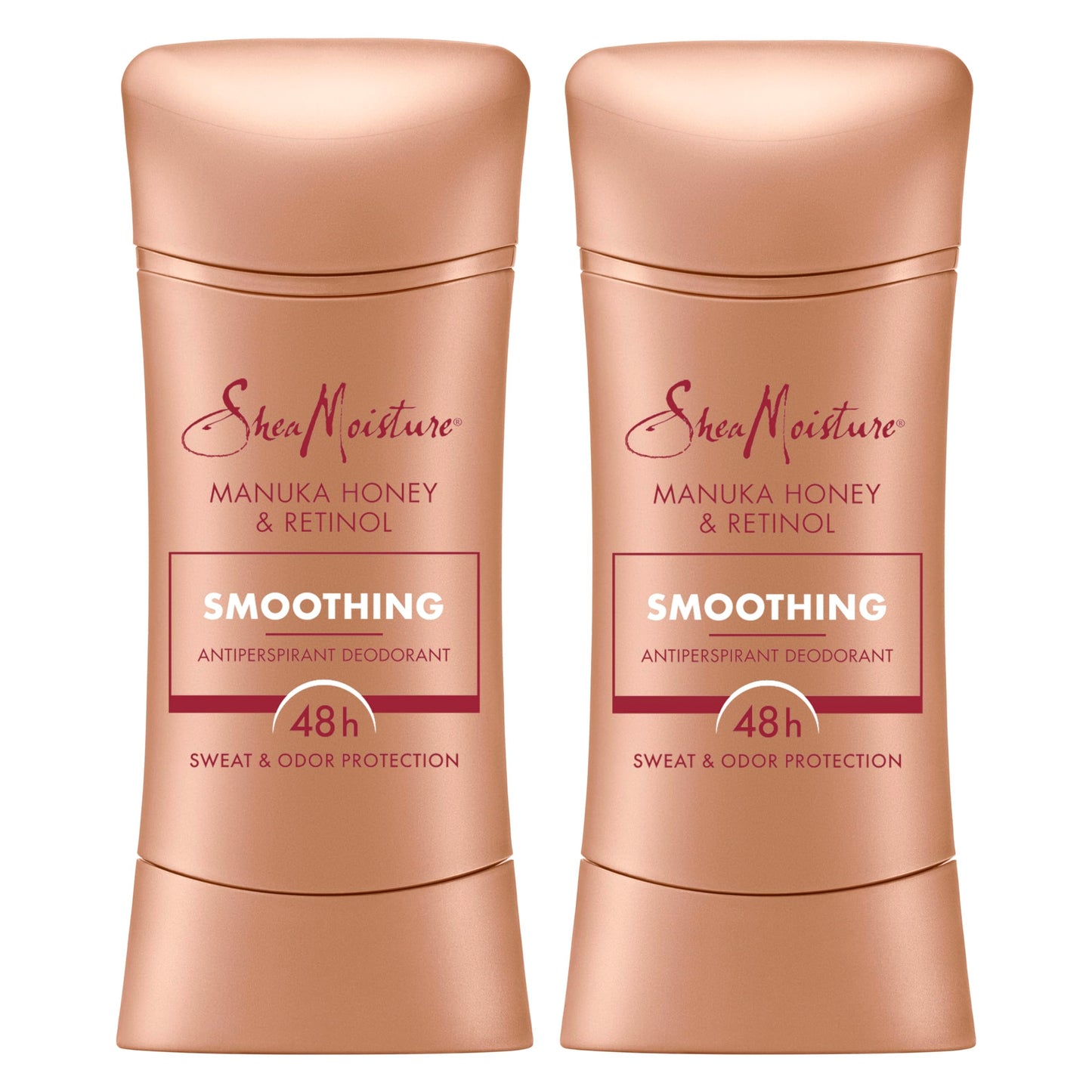 SheaMoisture Antiperspirant Deodorant Stick Smoothing Manuka Honey & Retinol (Pack of 2) for 48HR Sweat & Odor Protection with No Parabens & No Mineral Oil 2.6 oz