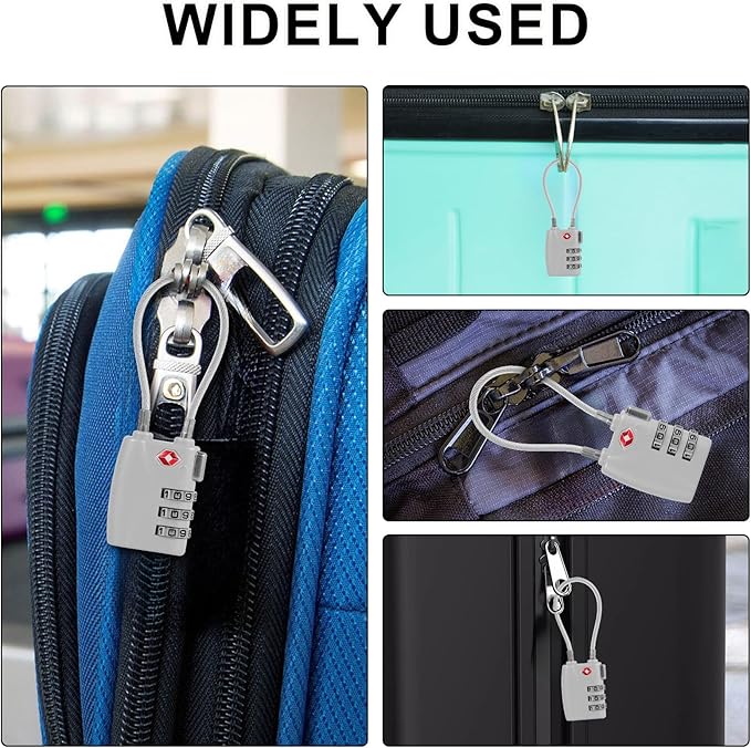 5Pcs Luggage Locks 3 Digit Travel Combination Locks Portable Small Combination Padlocks Zinc Alloy Suitcase Locks for Travel Bag Suitcase Lockers Backpack,Silver