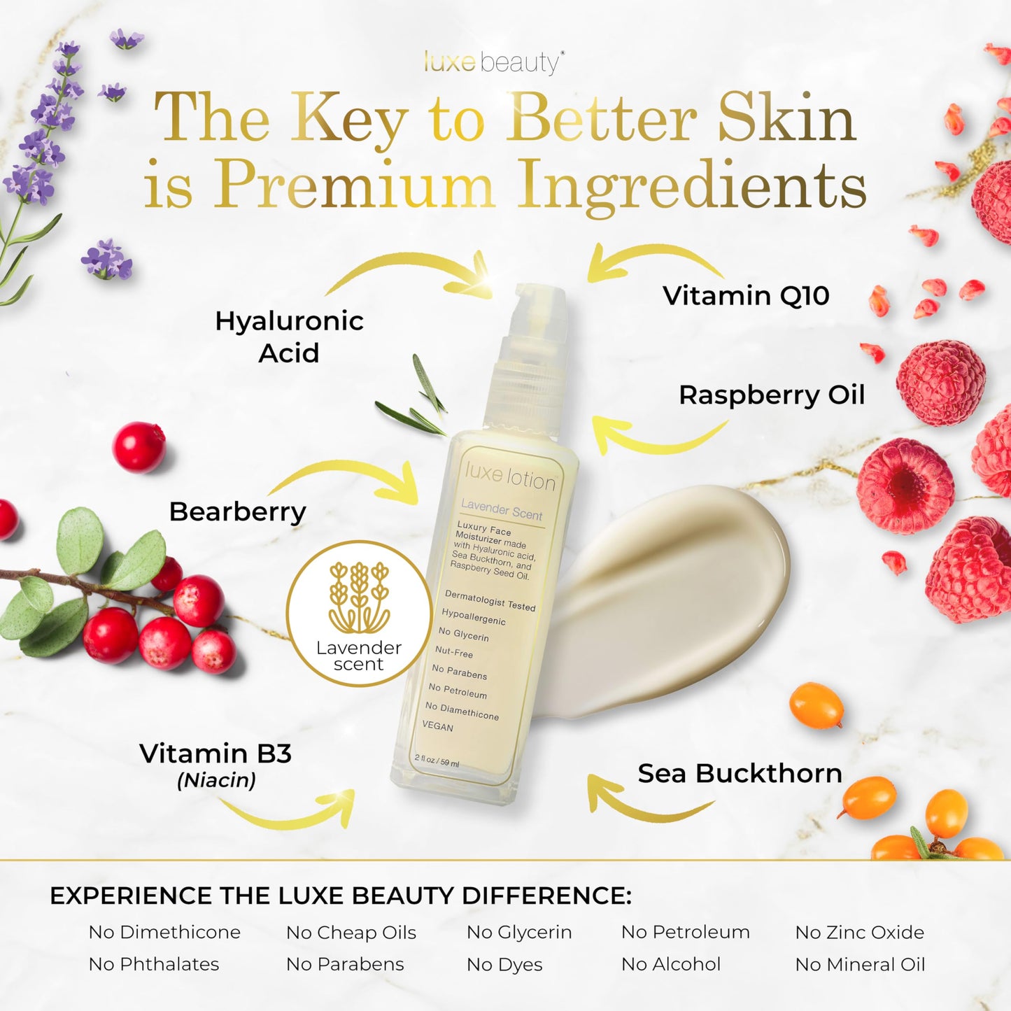 Non-Greasy Hyaluronic Acid Moisturizer – Lavender-Scented Lotion, Silicone Free, No Fillers - Anti-Aging Hydrating Hyaluronic Acid Body Lotion w/ Organic & Plant Based Ingredients – Travel Size 2oz