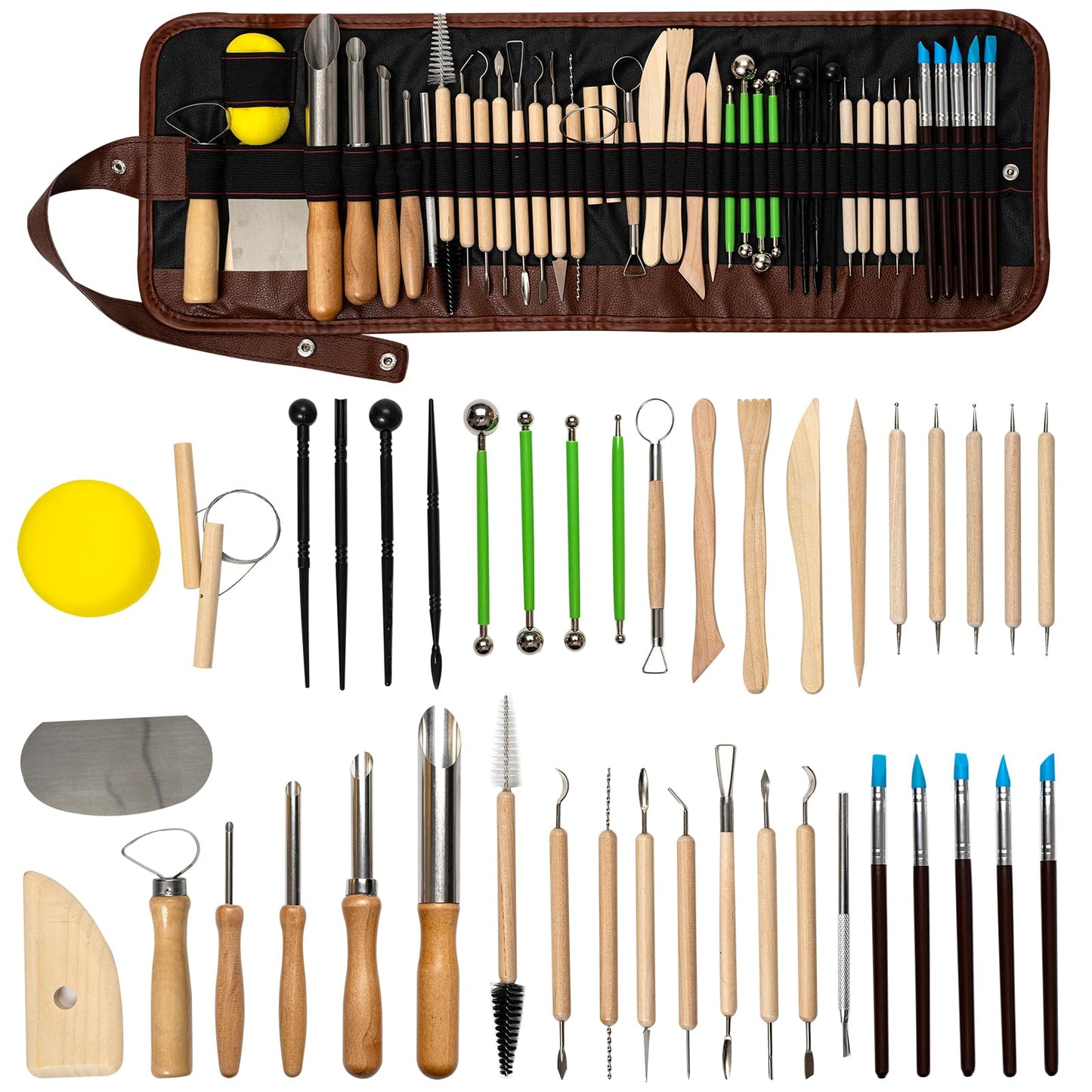 42 PCS Clay Tool, Clay Sculpting Tools Kit, Pottery Tools Can be Used for Stippling, Carving, Molding, and Shaping Clay Crafts, for Beginners, Hobbyists, Artists