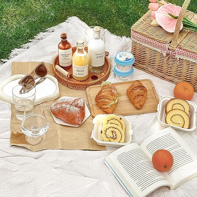 110 x 91 Extra Large White Outdoor Picnic Blanket, Woven Cotton Yarn Oversize Portable Blanket with Fringe for Camping, Lawn or Wedding. Indoor Bohemia Decorations, Machine Washable (110x91 Inches)