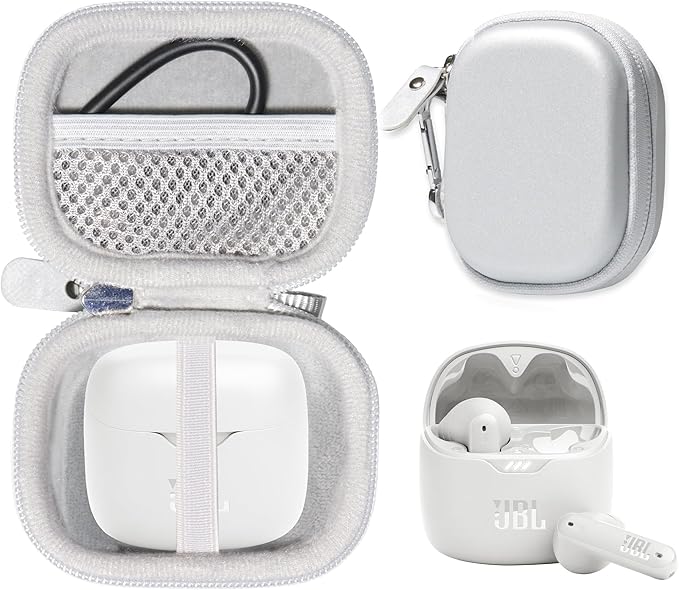 Alltravel Earbuds Case for Tune Flex True Wireless Noise Cancelling Earbuds (White)