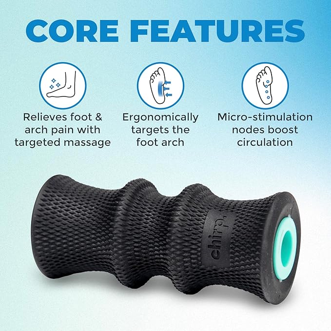 Chirp Wheel Foam Roller – Targeted Back & Neck Relief, Lumbar Spine Stretcher, Spinal Decompression Back Stretcher, Massage Roller with Density Foam for Physical Therapy, Supports 500lbs, 2-Inch Mint