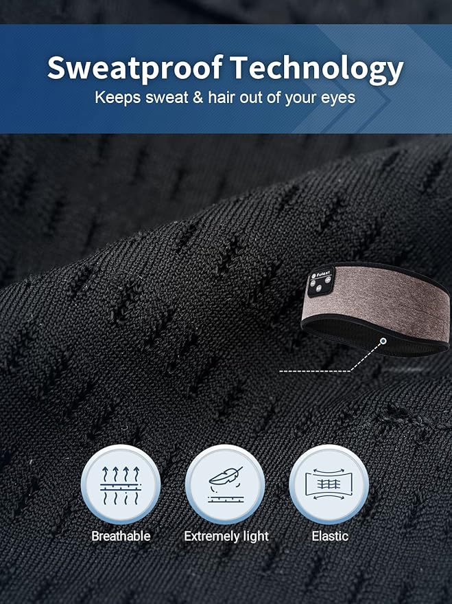 Sleep-Headphones-Bluetooth-Sleeping-Headband - Sleeping Headphones for Side Sleeper, Elastic Music Band Cozy ASMR Wireless Eye Mask Valentines Day Gifts for Her Him Wife Husband Women Men