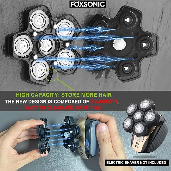 6 Blades Universal Magnetic Shaver Blades for Head Shaver and Other Brands Head Shaver