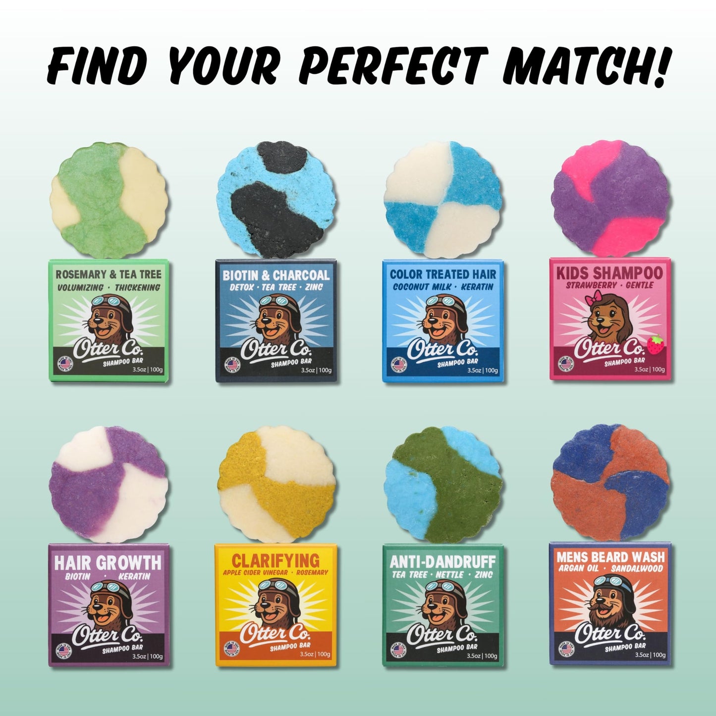 Otter co. Anti Dandruff Tea Tree Shampoo Bar – Nettle, Zinc, Green Tea, Apple Cider Vinegar, Anti Fungal Shampoo – Vegan, Natural, Cruelty & Sulfate Free – All Hair Types & Dry Scalp, USA Made