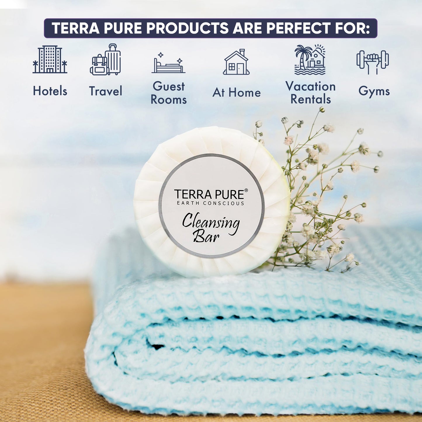 Terra Pure White Tea & Coconut Soap | Travel Size Toiletries Bulk Set for Hotel Essentials | 1.25 oz Bar Soap | 300 Pieces