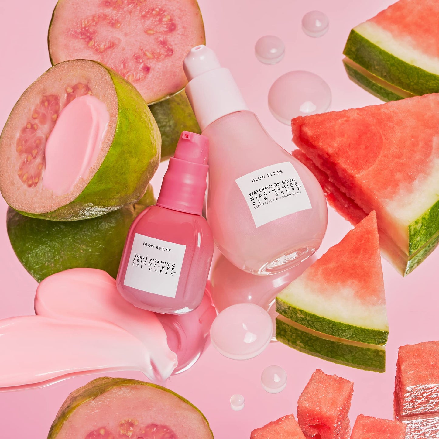 Glow Recipe Guava Vitamin C Brightening Eye Gel - Niacinamide, Peptides & Green Caffeine Gentle Under Eye Cream for Dark Circles, Puffiness & Bags - Lightweight, Hydrating, Firming - Makeup Prep, 15ml