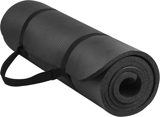 1/2-Inch Extra Thick High Density Anti-Tear Exercise Yoga Mat with Carrying Strap, Multiple Colors