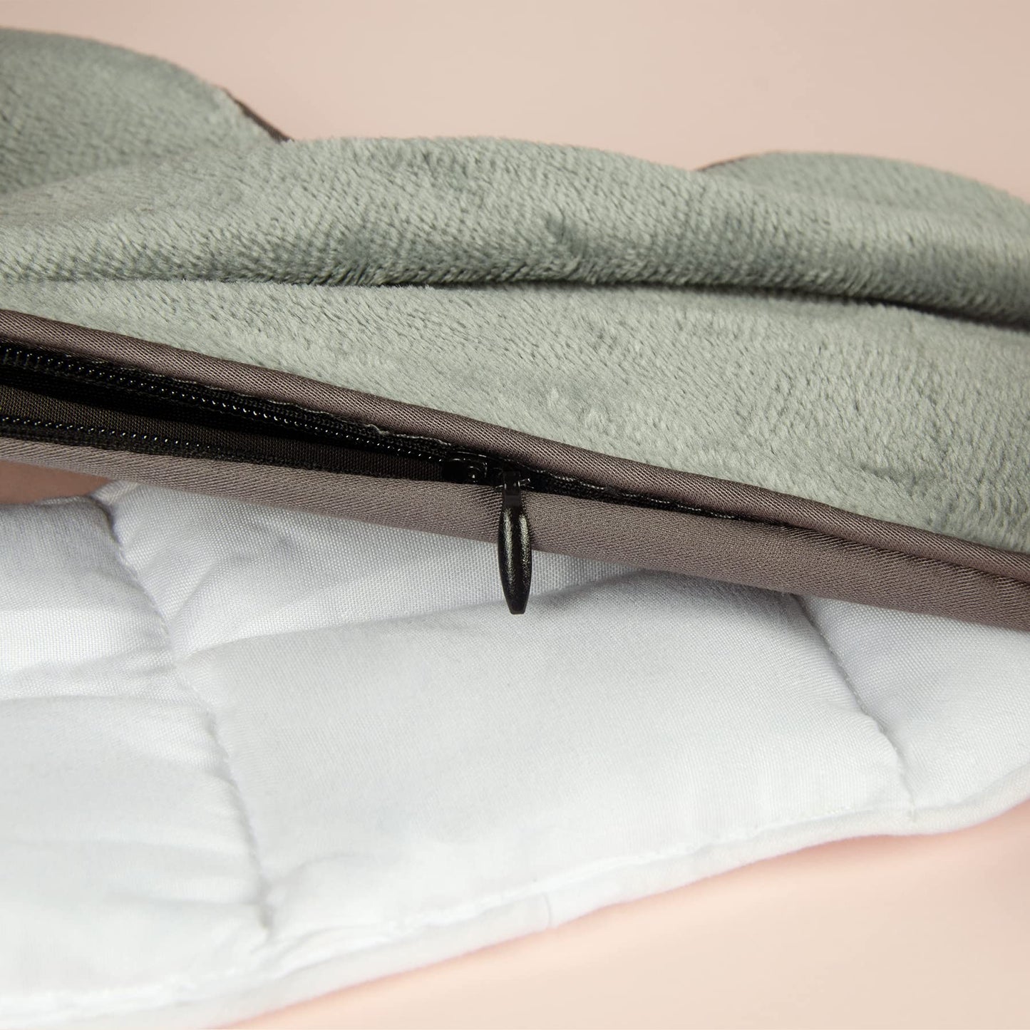 Mr. Sandman Weighted Eye Mask for Sleeping, Blackout Sleep Mask, Reversible Cool & Cozy Compress for Dry Eyes, Headache Migraine Relief, Eye Cover for Travel, Gifts for Women & Men, 0.5 lb, Grey