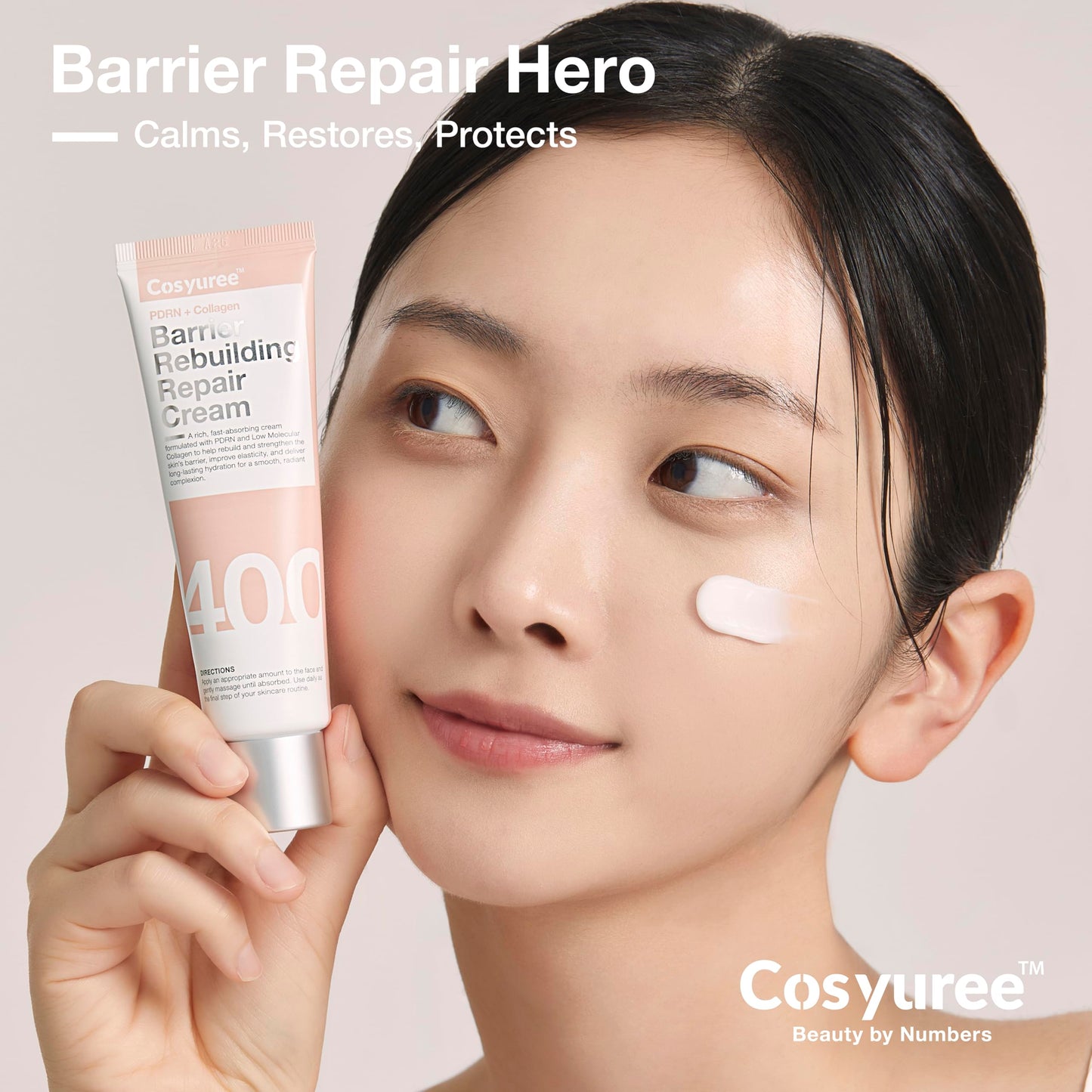 COSYUREE Collagen + PDRN Repair Cream, Hydrating & Firming Moisturizer for Face with Peptides & Niacinamide, Vegan Korean Skincare, 50ml (1.69 fl oz)