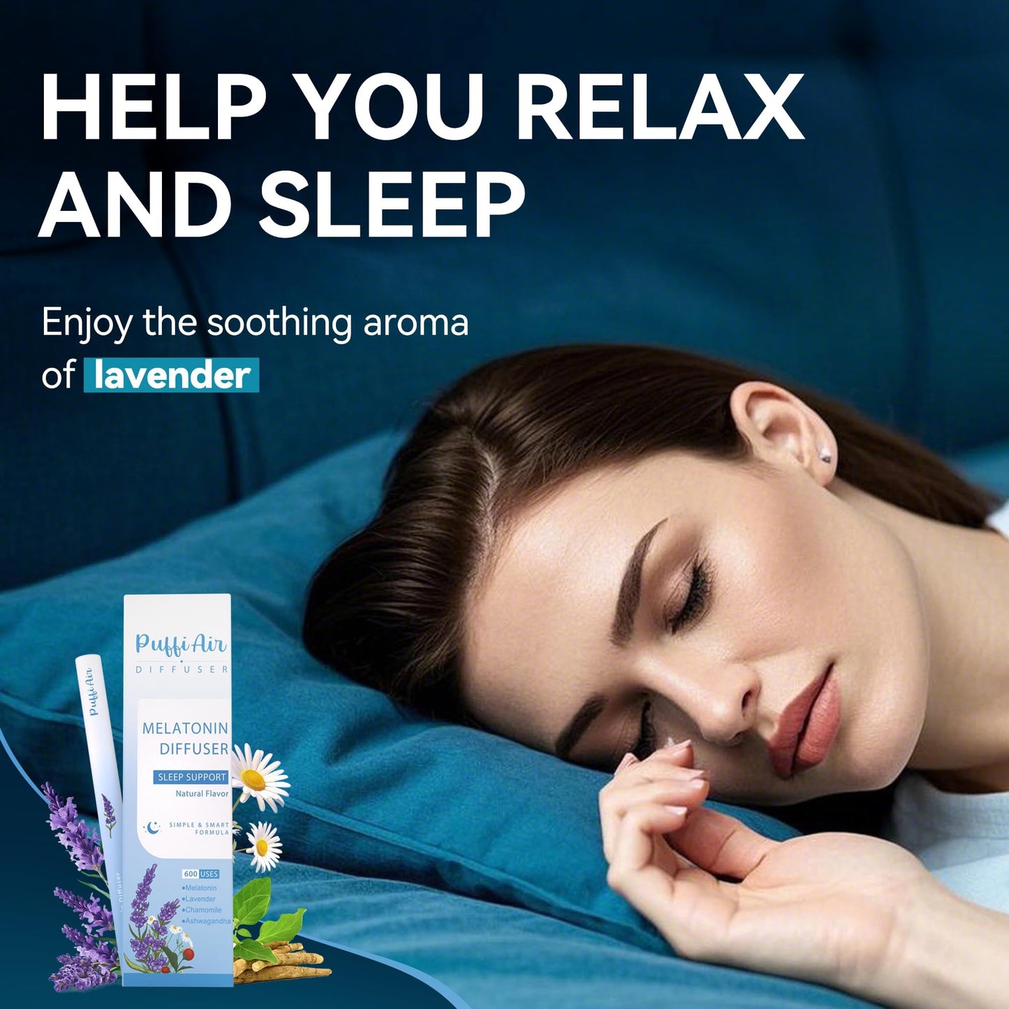 Herbal Diffuser Duo with Mullein, Melatonin & More丨Night & Day Relax Duo for Fresh Breath & Calm Sleep Support - 600 Uses Per Stick