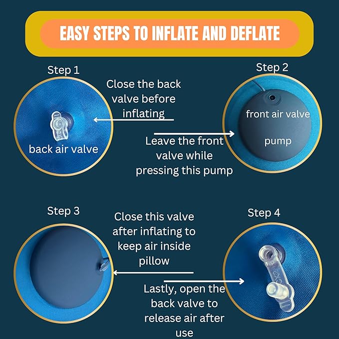 Inflatable Travel Pillows for Airplanes - Neck Pillow Inflatable - Press Pump- Blow up Airplane Pillow -Milk Silk TPU