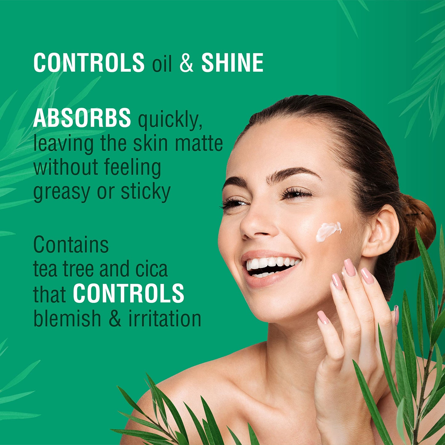 Kiss New York Face Moisturizer With Cica, Aloe Vera & Tea Tree, Oil Control Anti-Shine Facial Lotion, Korean Skin Care For Normal to Oily Skin, Lightweight Formula Absorbs Excess Oil (3.38 Fl Oz)