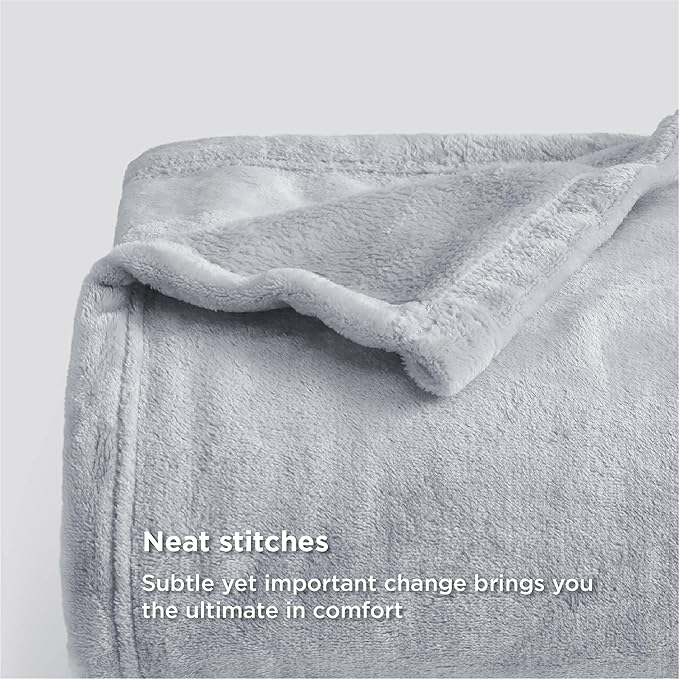 Bedsure GentleSoft Fleece Bed Blankets Full Size Light Grey - Soft Lightweight Plush Fuzzy Cozy Luxury Blanket Microfiber, 84x90 inches