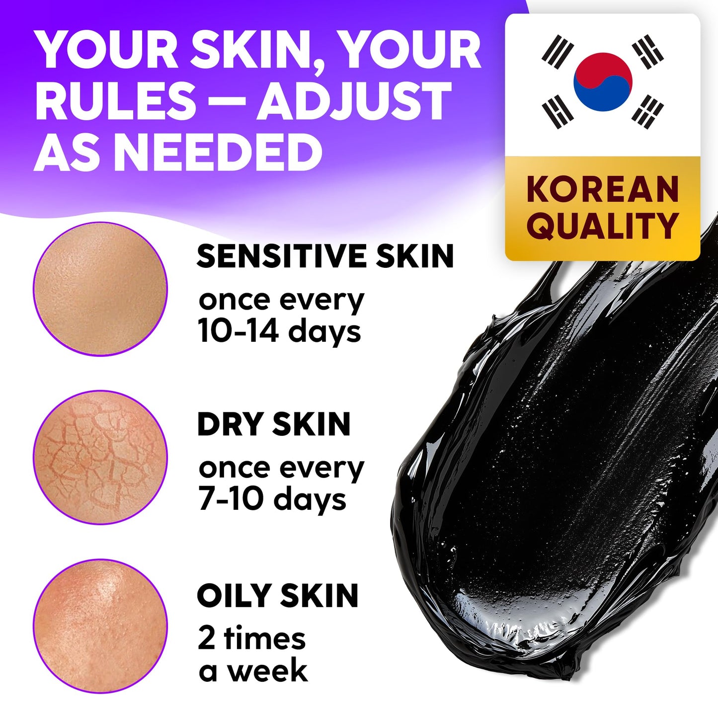 Korean Activated Charcoal Face Mask Peel Off - Blackhead Remover Mask - Facial Peeling & Nose Pore Cleaner - Black Head Remover for Face - Alternative to Pore Strips - Korean Skin Care Masks - 8 Pack