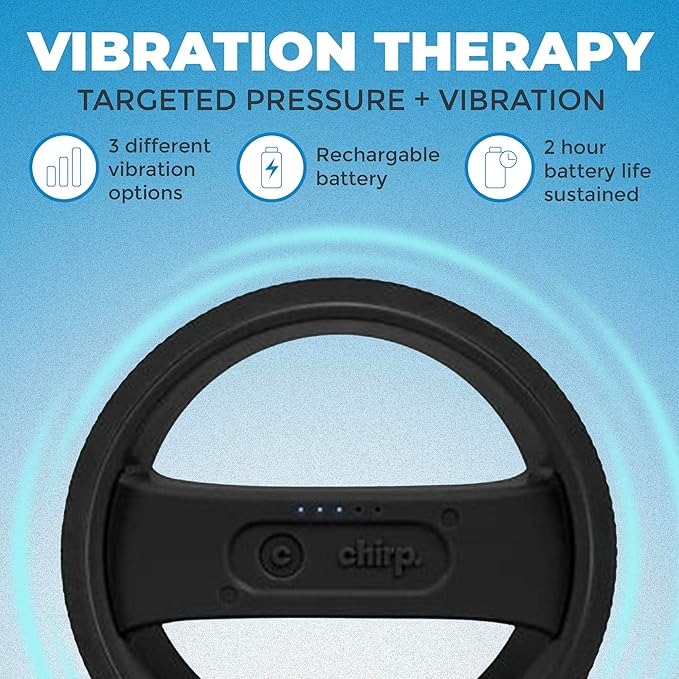 Chirp Wheel Pro Vibrating Massage Roller - 3 Speed Electric Massager for Back Pain Relief & Muscle Therapy, Workout Recovery, Physical Therapy, Yoga Massage | High Density Foam, 8" Black Up to 500 lbs