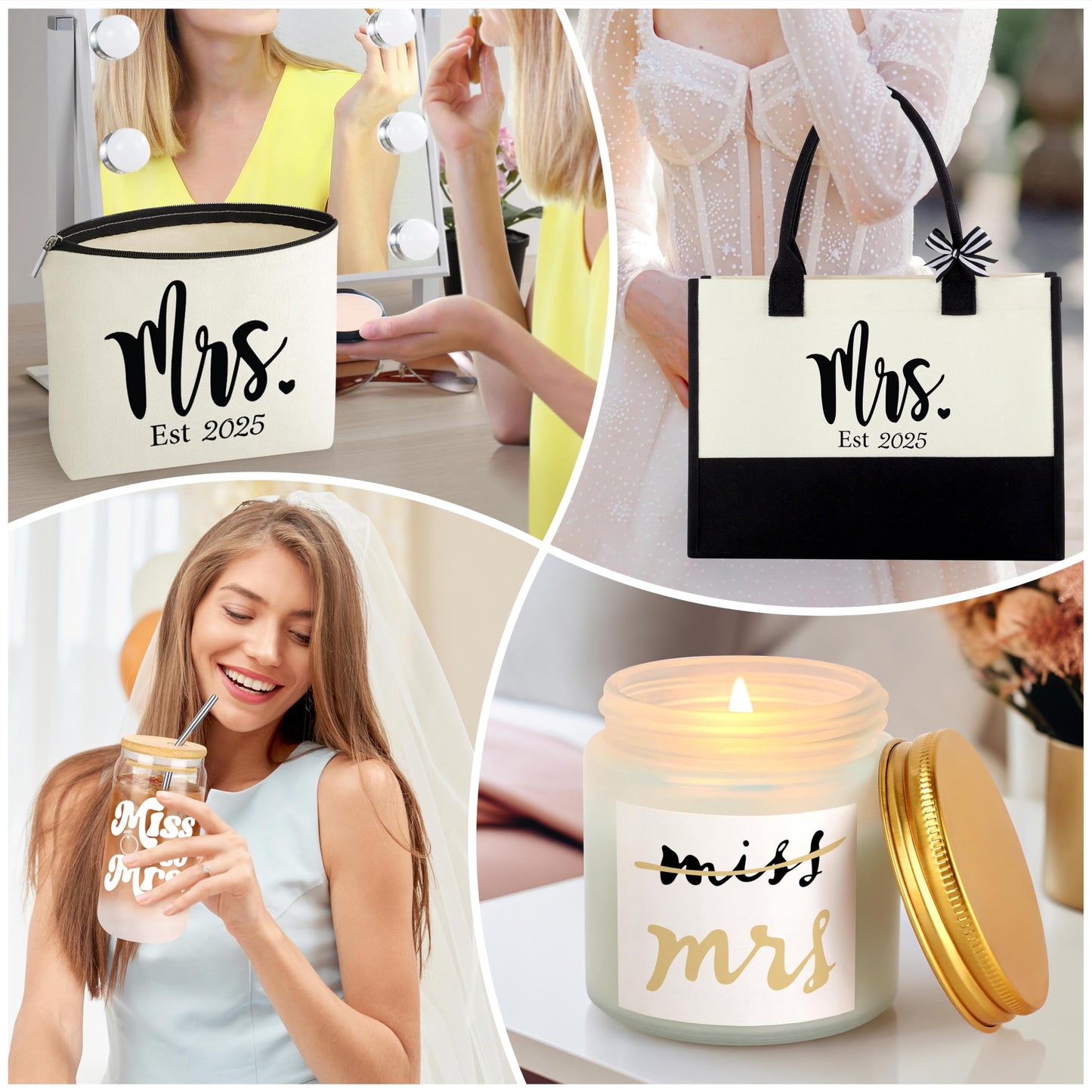 Bride Gifts for Bridal Shower 2025, Wedding Gifts for Bride to Be, Future Mrs, Engagement, Bachelorette Party Gift Set of 5