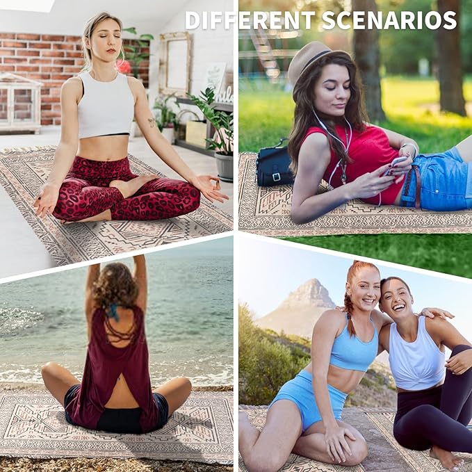 Cifupy Handmade Organic Yoga Mat made with Organic Cotton Yoga Mat - Non Slip Hand-Woven Foldable Yoga Rug Provides Excellent Comfort, Traction & Support for Indoor & Outdoor Use - 24 x 72 Inches